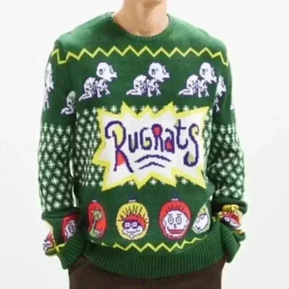 Green Rugrat Hloiday Ugly Sweater - Picture 1 of 3